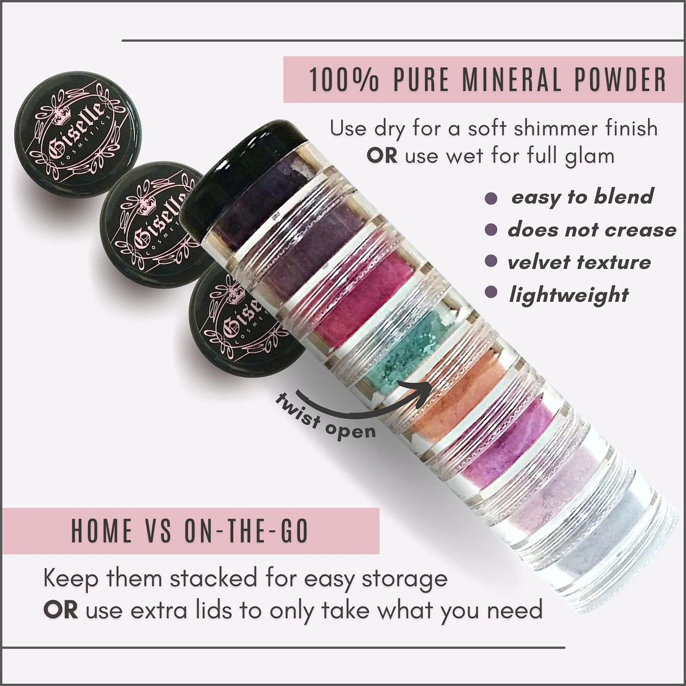 Giselle Cosmetics Paleta de sombra de ojos y contorno mineral suelt...