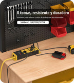 CCCEI Cable de extensión largo de calibre 12 con múltiples tomas, amarillo