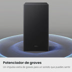 Samsung Barra de sonido de la serie B HW-B550F 2.1 ch DTS Virtual:X Barra de sonido con subwoofer (modelo 2025) Modo de mejora de voz, refuerzo de graves, sonido adaptativo