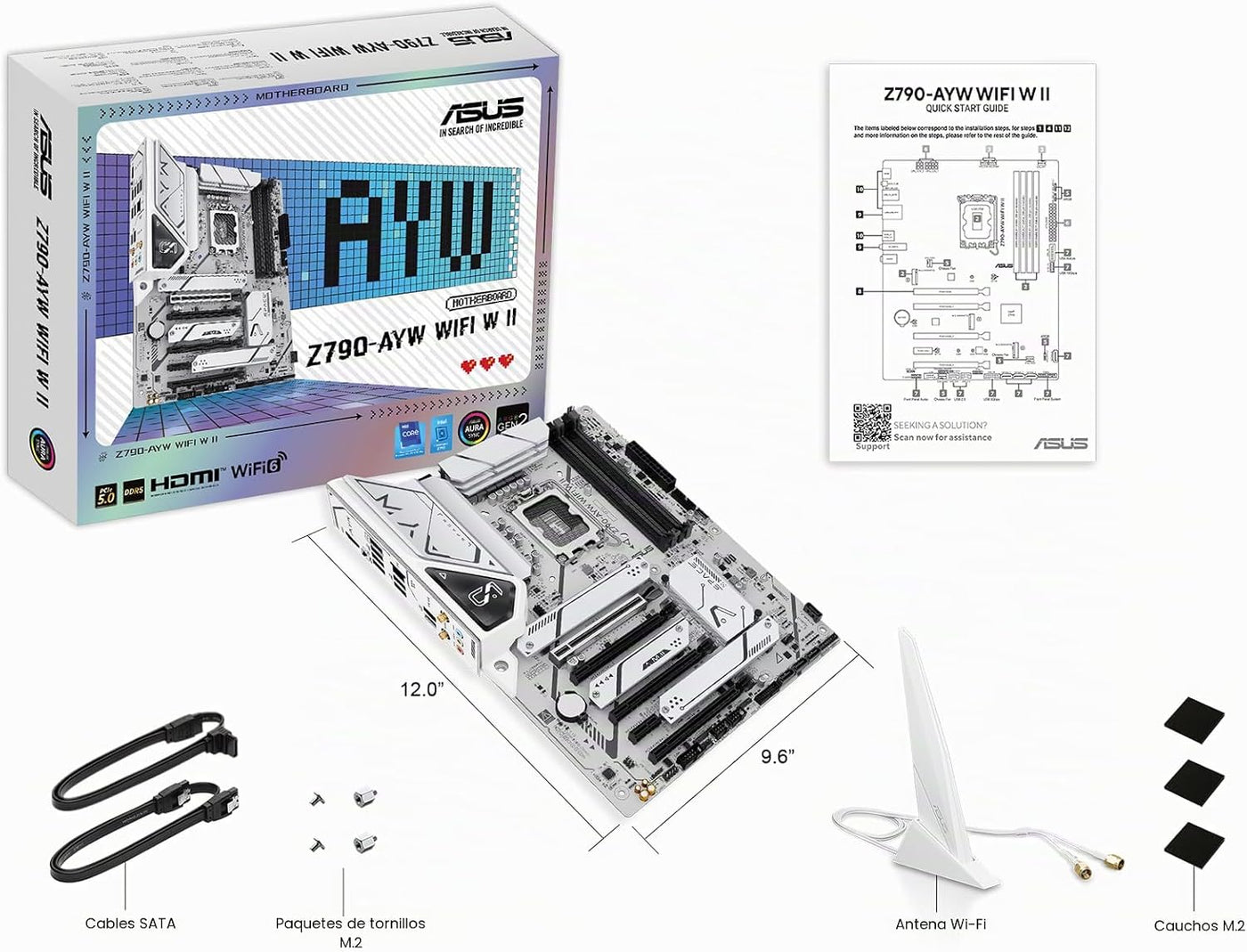 ASUS Z790-AYW WiFi W II Intel Z790 (LGA 1700) Placa base ATX con PC...