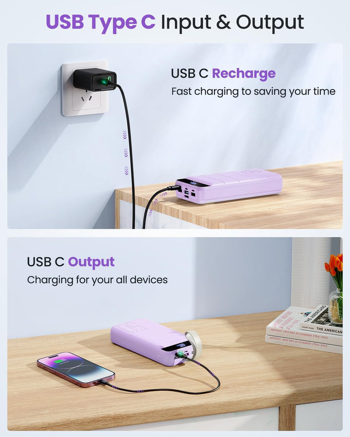 DAOLOT Banco de energía de carga rápida 50000mAh - 22.5W cargador p...