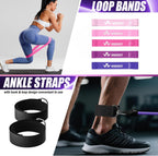 WHATAFIT Bandas de resistencia, bandas de ejercicio, bandas de resistencia para entrenamiento, bandas de entrenamiento con asas para hombres y mujeres, entrenamiento de fuerza, equipo de gimnasio en