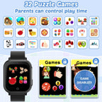 Reloj inteligente impermeable para niños con 32 juegos de doble cámara video podómetro