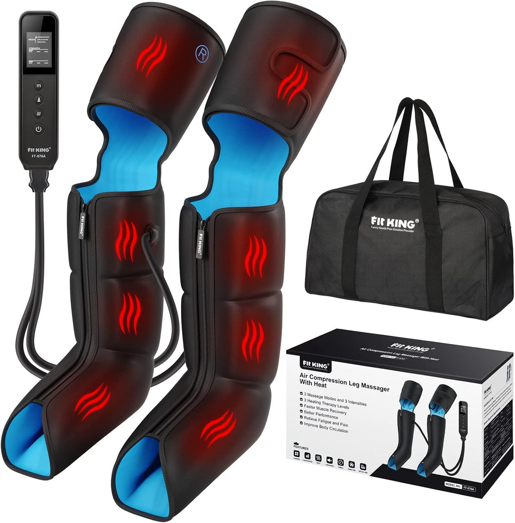 FIT KING Masajeador de compresión de piernas con calor para circulación y