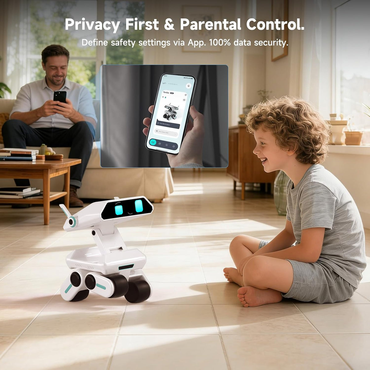 Robot AI Pet impulsado por ChatGPT, juguete educativo interactivo STEM con modo tutor privado, compañero de tareas sin pantalla, visión de 5MP y base móvil, sin tarifas de suscripción