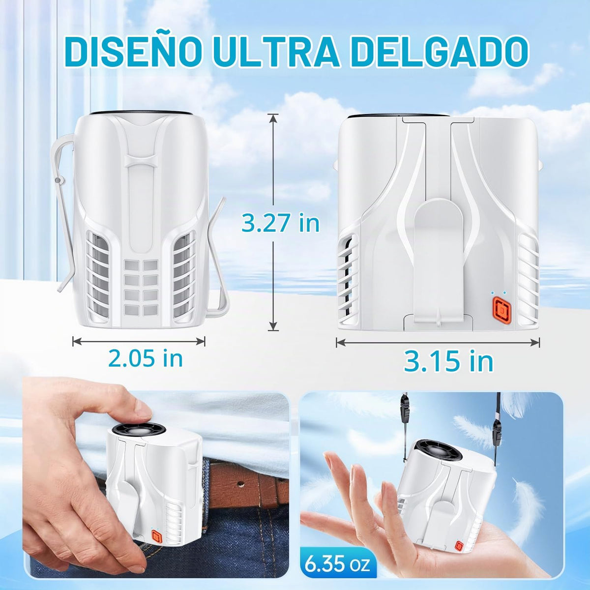 DeeKom Ventilador de cintura personal portátil y ventilador de cuel...