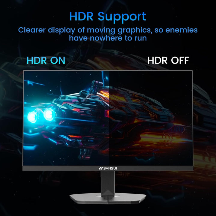 SANSUI Monitor de juegos de 24 pulgadas 180Hz, puertos DP 1.4 y HDM...