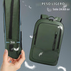 HK - Mochila para hombre, bolsa delgada para computadora portátil de 15,6