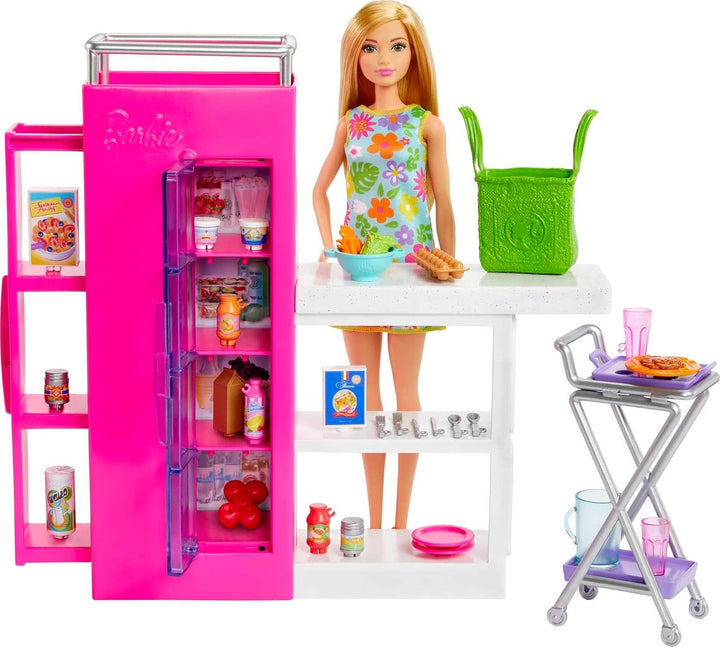 Muñeca Barbie y más de 25 accesorios, juego de cocina Ultimate Pant...
