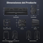 Ehaho Barra de sonido estéreo UTV de 2.1 canales (subwoofer) y altavoces, barra de sonido Bluetooth ATV de 16.9 pulgadas con luces RGB, altavoces impermeables para carrito de golf, barra de sonido