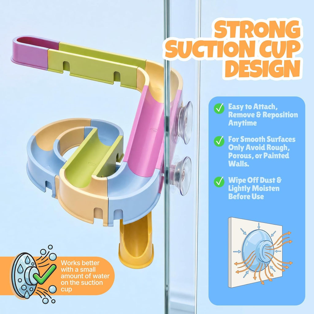 Juguetes de baño para niños pequeños, juego de juguetes de pista de cascada montado en la pared con elefante y ducha de árbol, tubo de pulverización de agua, engranajes giratorios, pista deslizante de