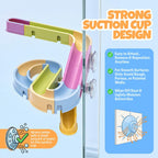 Juguetes de baño para niños pequeños, juego de juguetes de pista de cascada montado en la pared con elefante y ducha de árbol, tubo de pulverización de agua, engranajes giratorios, pista deslizante de