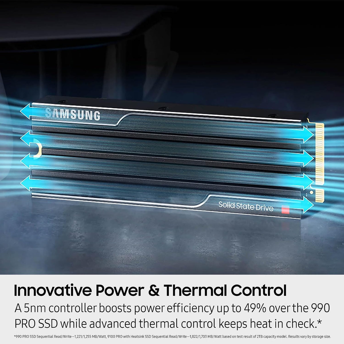 Samsung SSD 9100 PRO con disipador de calor de 4 TB, PCIe 5.0x4 M.2...