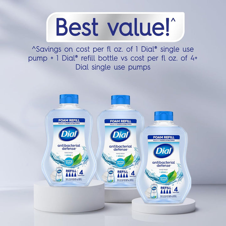 Dial Jabón de manos espumoso de defensa antibacterial + aloe, aroma...
