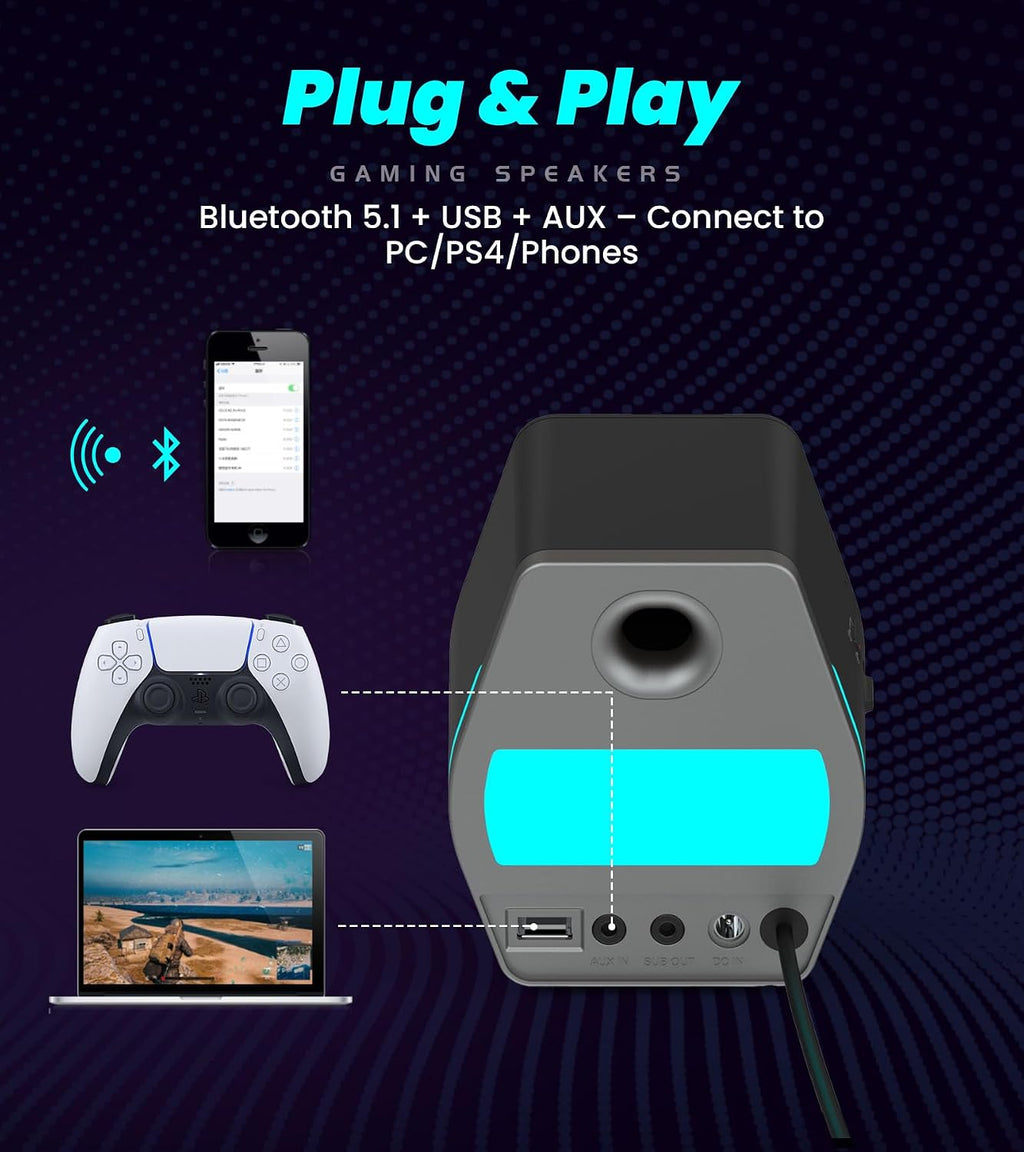 Altavoces para gaming Edifier Hecate RGB, 32W de potencia pico, Bluetooth, negro