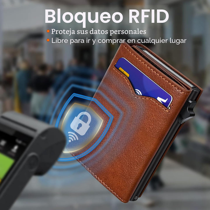 miyozi Cartera para Hombres, con Bolsillo para Efectivo, 2 Ventanas...