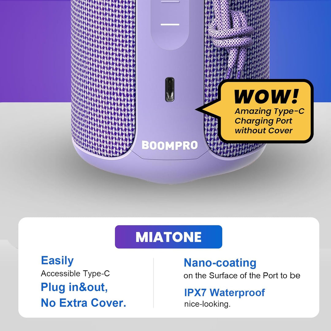 MIATONE Altavoz Bluetooth Portátil 36W Sonido Estéreo con Refuerzo...