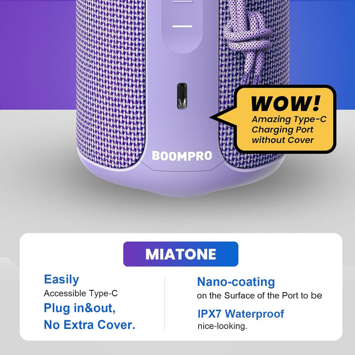 MIATONE Altavoz Bluetooth Portátil 36W Sonido Estéreo con Refuerzo...