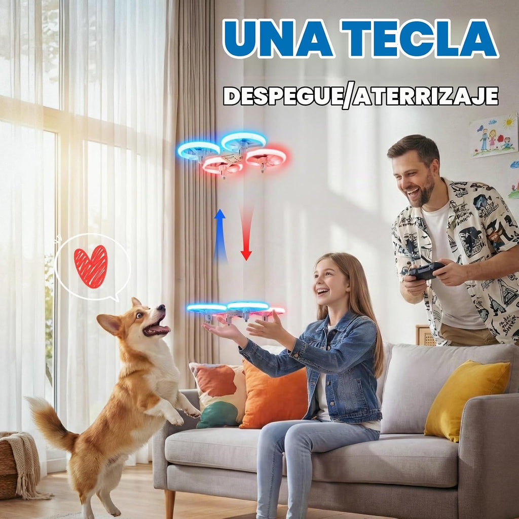 Veeniix - Mini dron para niños anticolisión RC Quadcopter LED Light