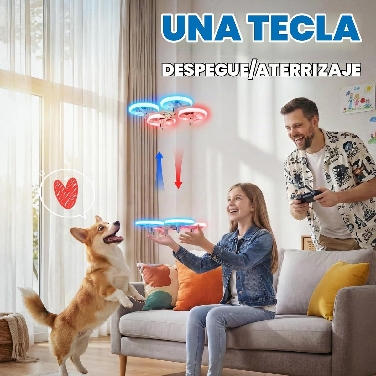 Veeniix - Mini dron para niños anticolisión RC Quadcopter LED Light
