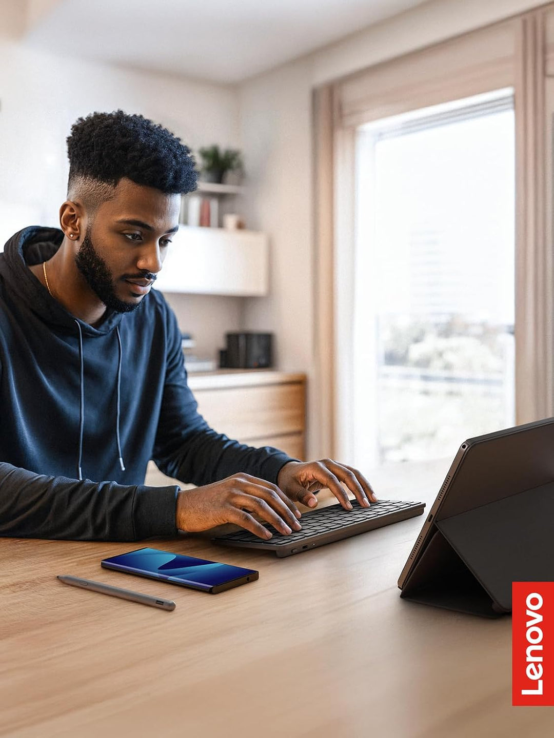 Lenovo Teclado inalámbrico Bluetooth multidispositivo, conecte hast...