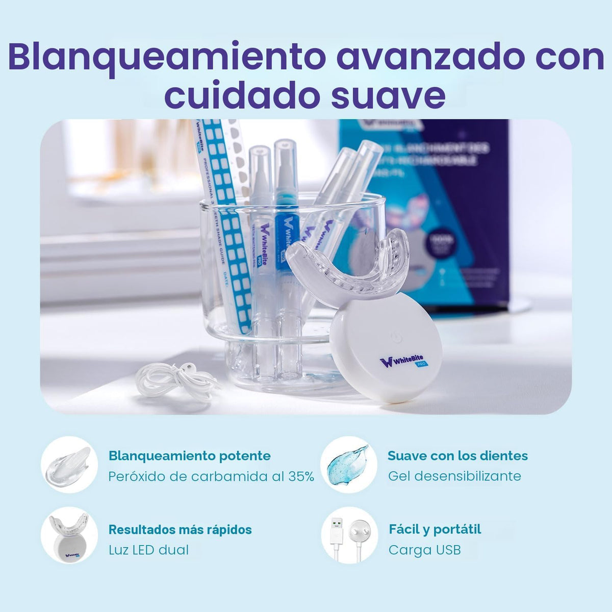 Kit blanqueador de dientes Whitebite Pro para dientes sensibles \u2...