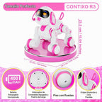 Perro robot Contixo R3 de juguete para niños - Mascota robótica inteligente con control remoto interactivo y función de baile para niños y niñas de 3 a 12 años - Rosa