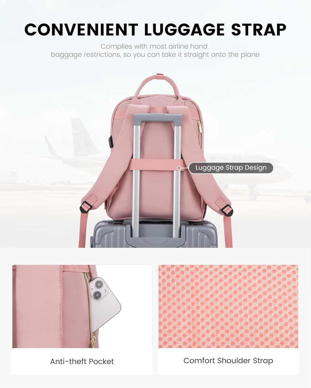 LOVEVOOK Mochila para computadora portátil para mujer, mochila para...