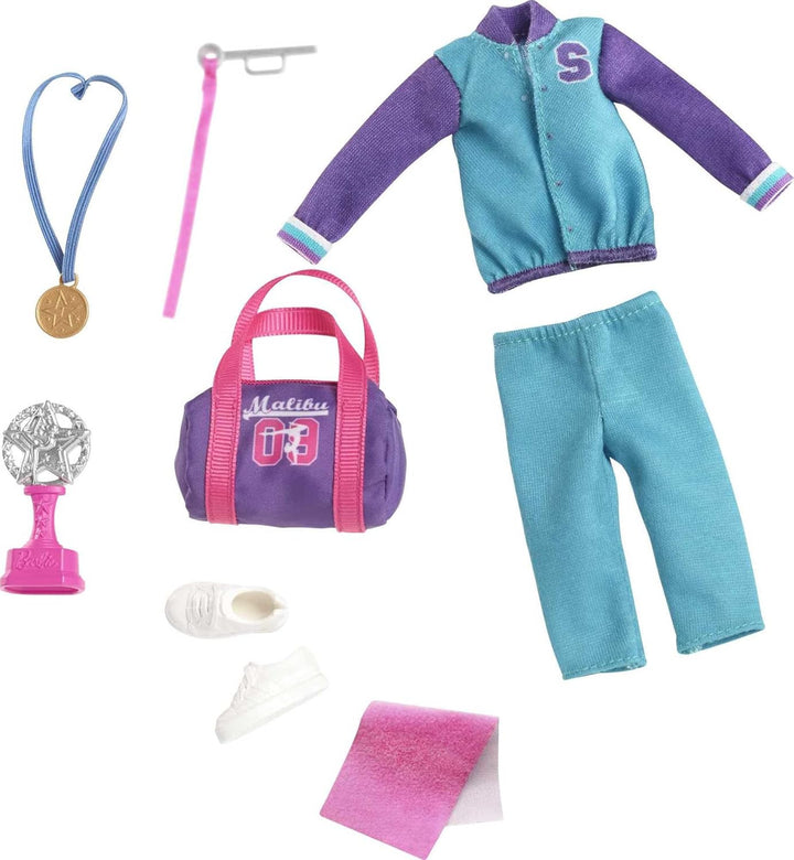 Muñeca Barbie Team Stacie y Set de Juego de Gimnasia con Barra Gira...