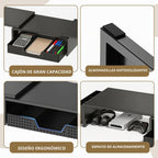 Soporte elevador para monitor doble con cajón y 2 soportes para