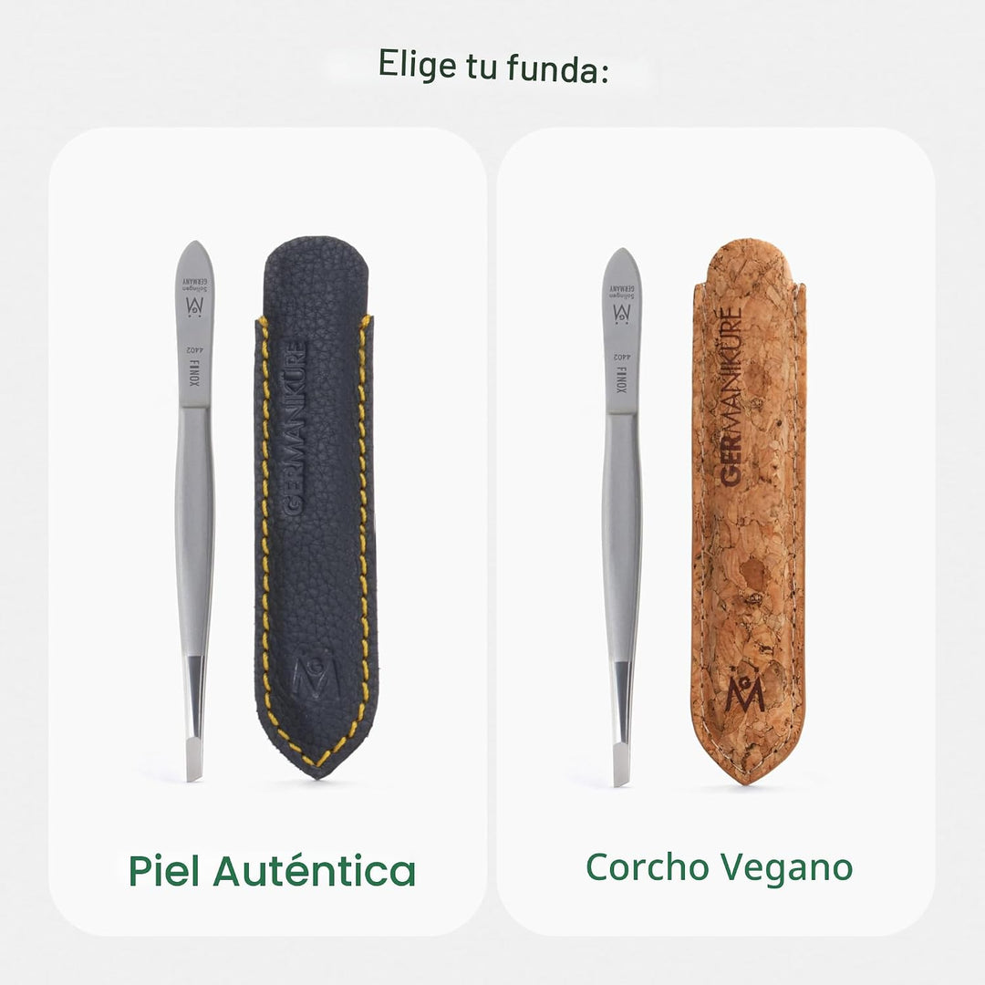 GERmanikure Pinzas inclinadas en estuche de cuero - Fabricadas en S...