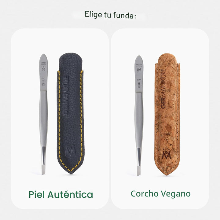 GERmanikure Pinzas inclinadas en estuche de cuero - Fabricadas en S...
