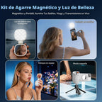 Agarre magnético para cámara y paquete de luz para selfie, control remoto