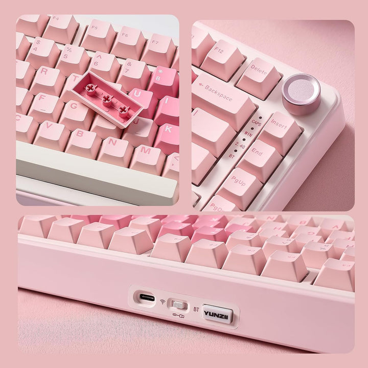 YUNZII B75 PRO Teclado mecánico inalámbrico, diseño 75% con perilla...