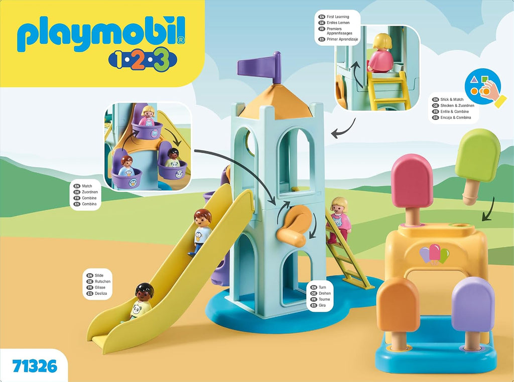 Playmobil 1.2.3: Torre de Aventura con Cabina de Helados
