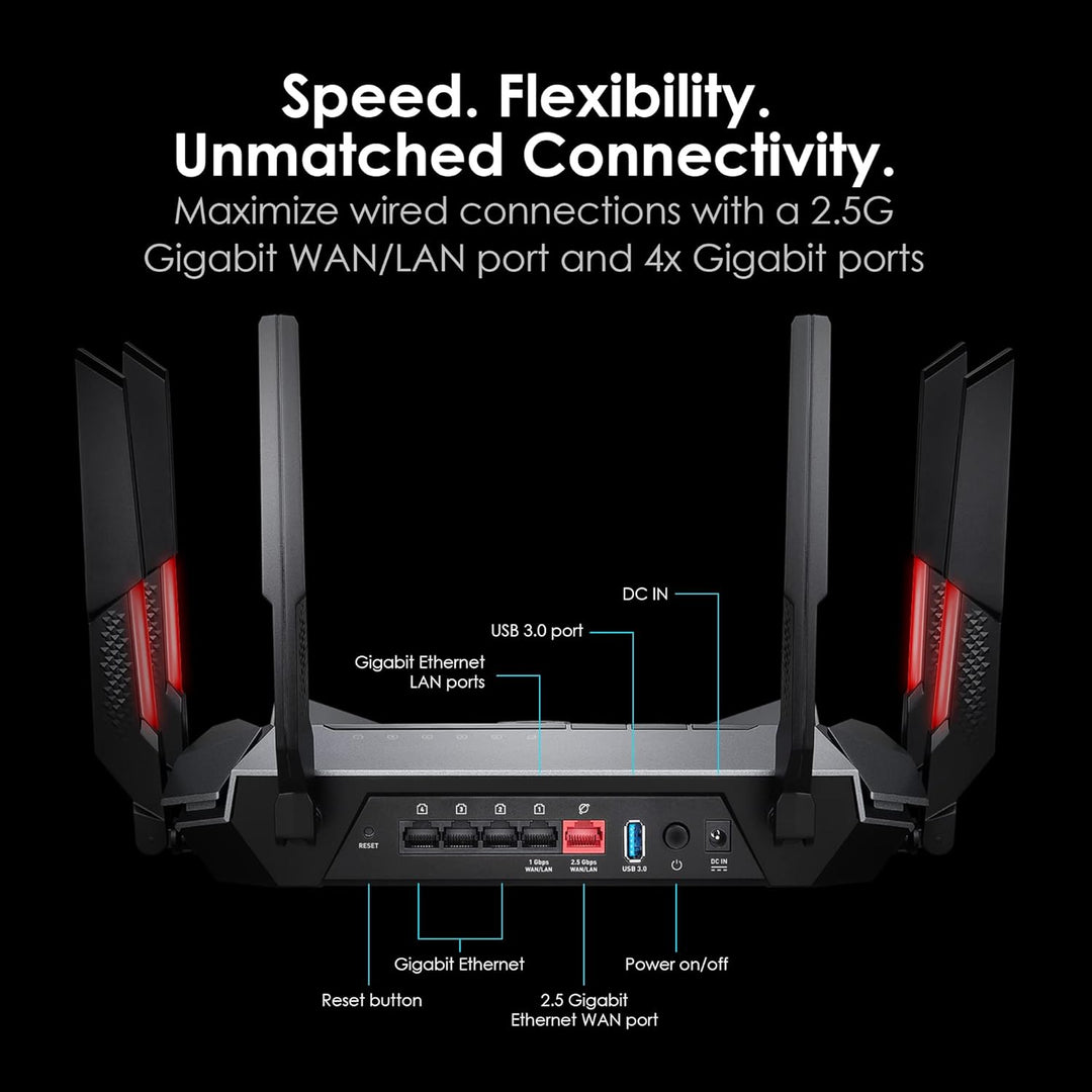 MSI Radix AXE6600 WiFi 6E Router de Juego Tri-Band, AI QoS, RGB, pr...
