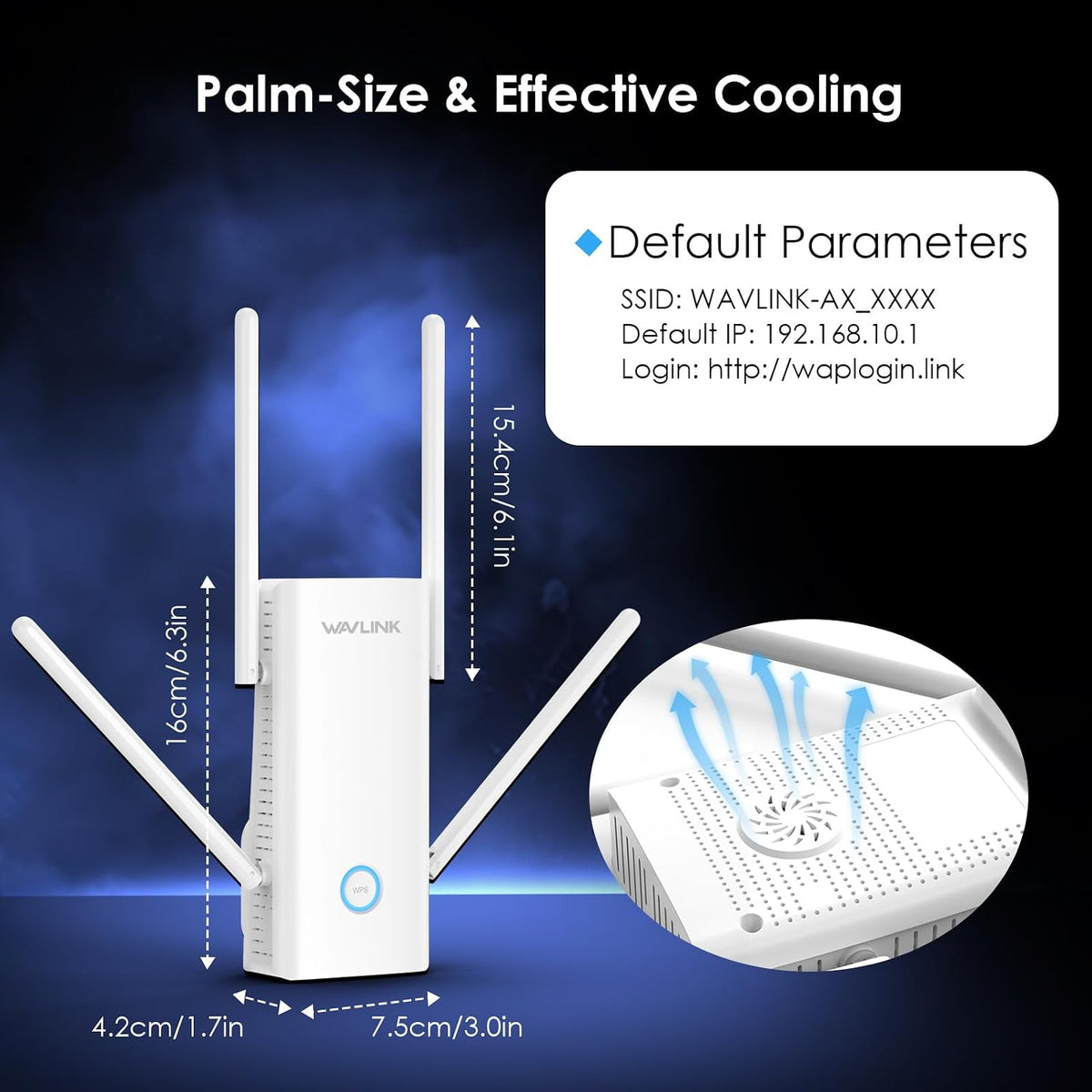 WAVLINK Extensor WiFi 6 AX3000 con 5 antenas de doble banda 3000Mbps