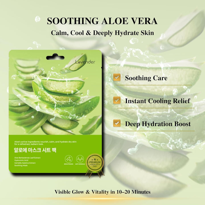 Mascarilla de hoja de aloe coreano, paquete de 10 \u2013 Mascarilla...