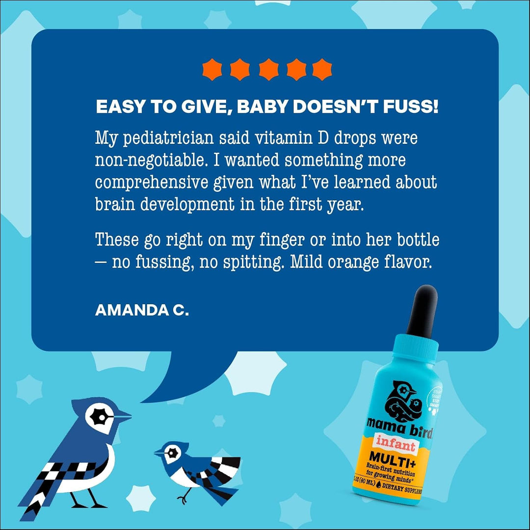 Mama Bird Infant Multi+ Drops (60 porciones) a partir de 6 meses -...