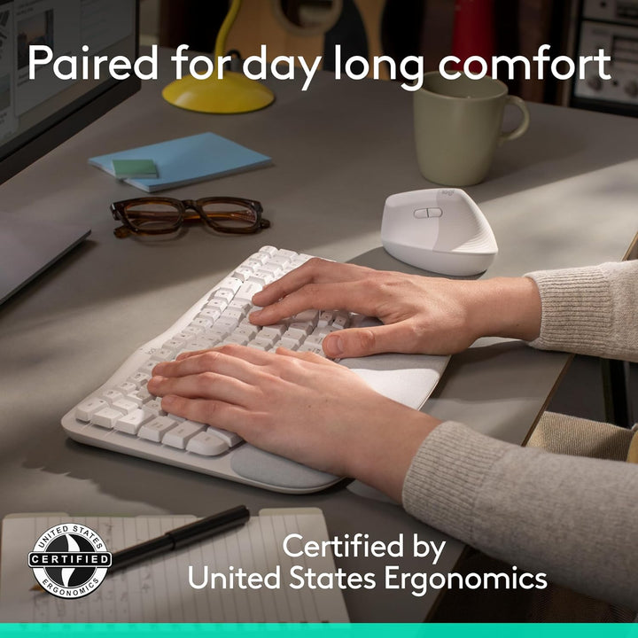 Logitech Wave Keys &amp; Lift Vertical Mouse - Combo de teclado y m...