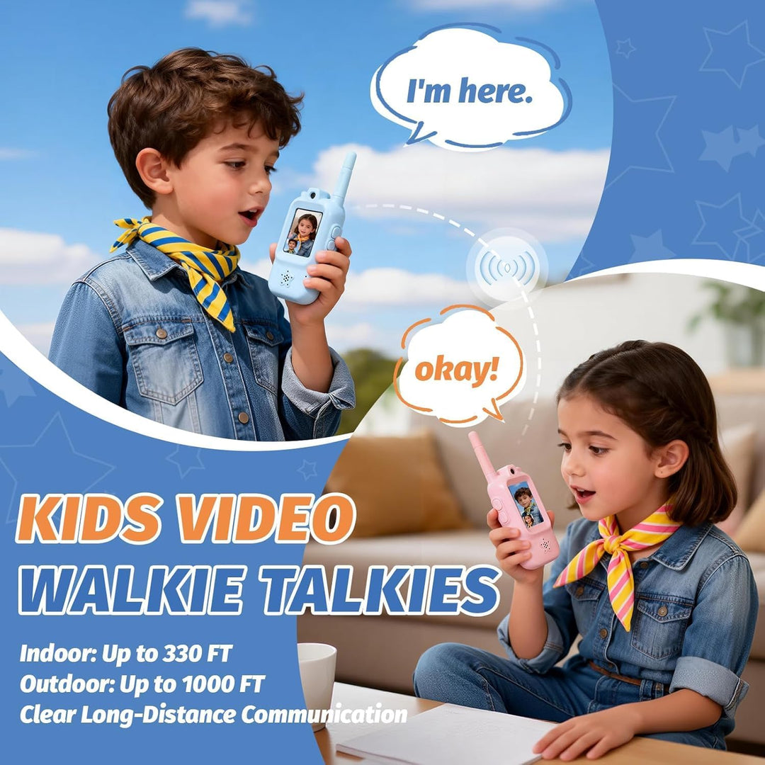 AQLL Walkie Talkies for Kids with Real-Time Video Chat, 2 Pack Rech...