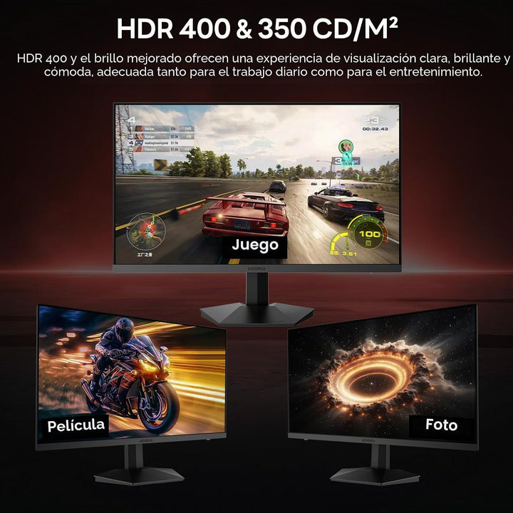 KOORUI Monitor para juegos de 27" 1440P, 260Hz\/240Hz, IPS rápi...