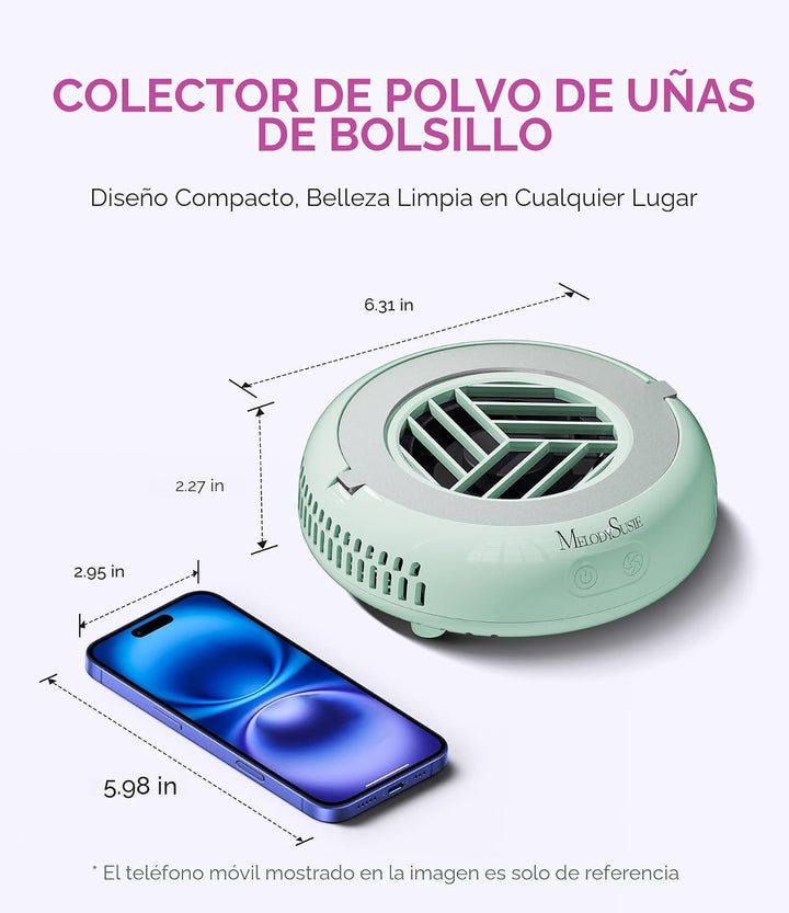 MelodySusie HProA - Colector de polvo de uñas de tamaño bolsillo co...