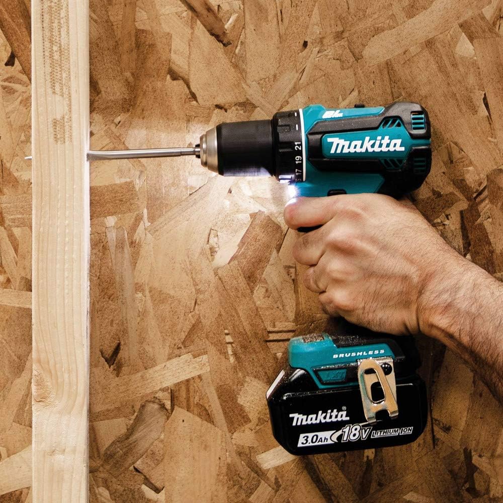 Makita XFD131 18V LXT Litio-Ion Kit de taladro inalámbrico de 1/2" sin escobillas (3.0Ah), velocidad variable