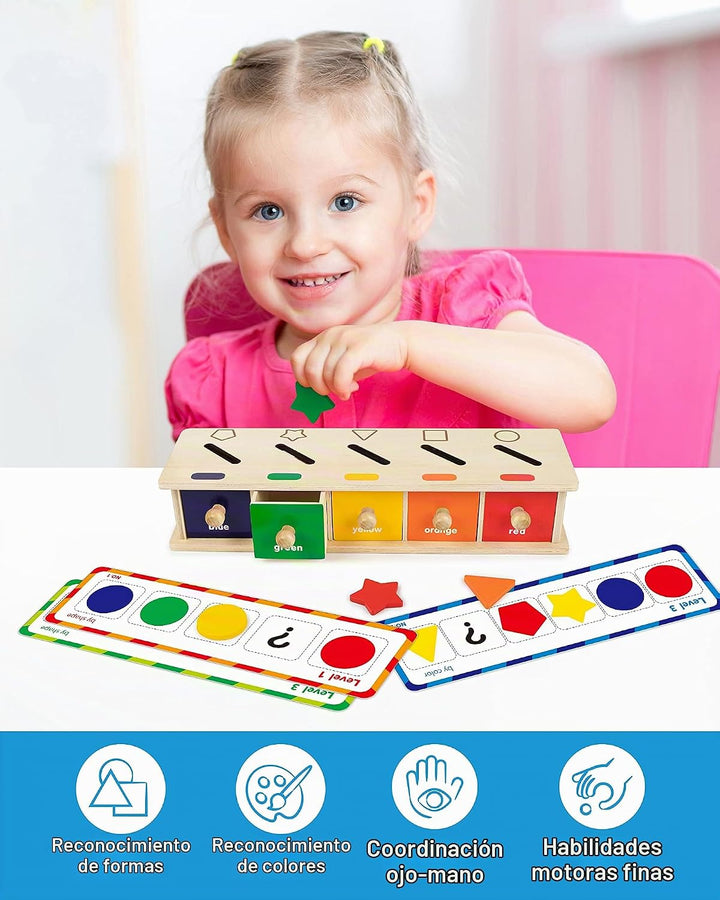 Coogam Juguetes Montessori Caja de Madera para Clasificación de Col...