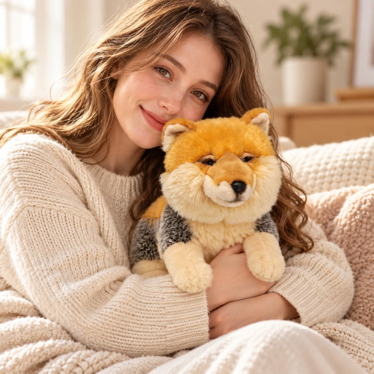 Peluche realista de zorro tibetano, divertido animal de peluche