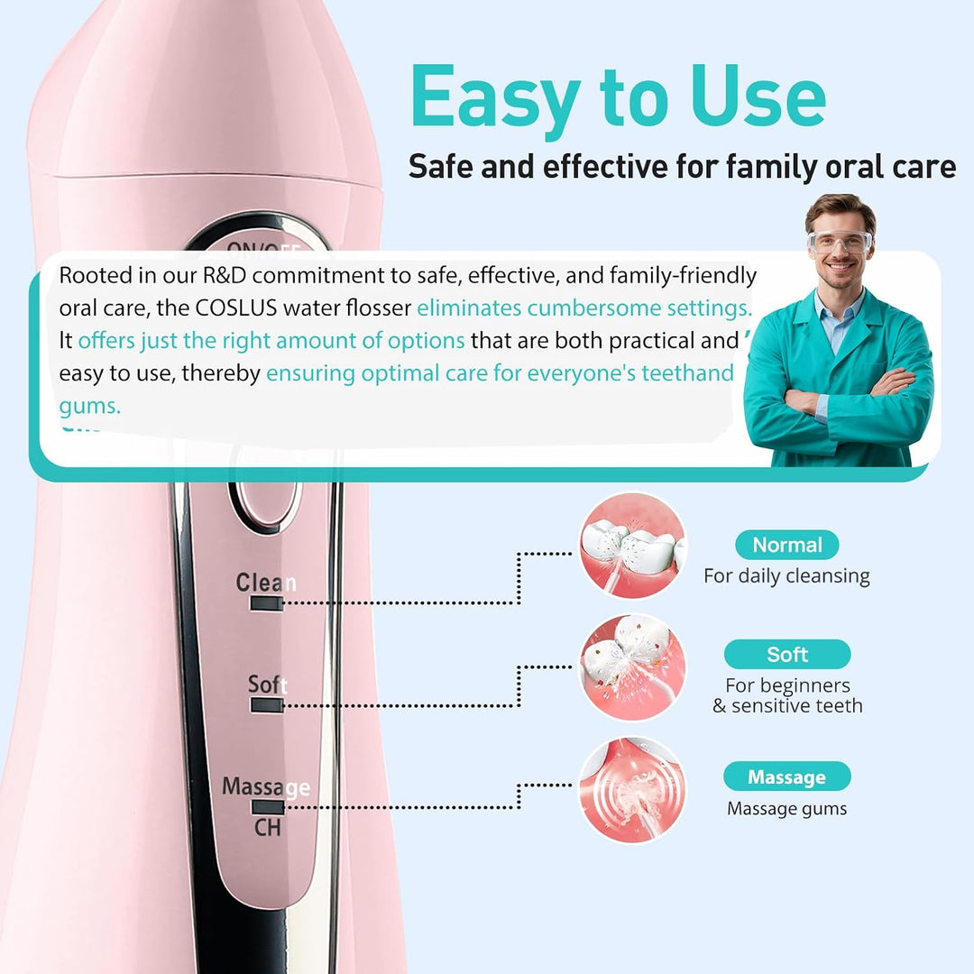 COSLUS Hilo Dental de Agua para Dientes: Irrigador Oral Portátil In...