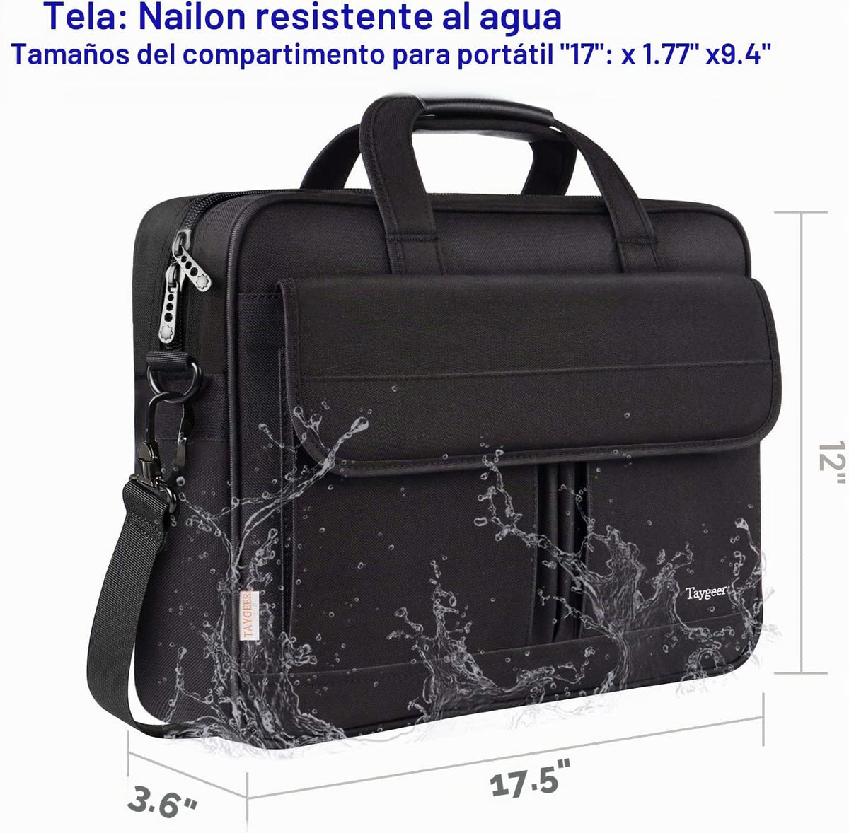 Taygeer - Bolsa para laptop de 17 pulgadas, maletín para computador...