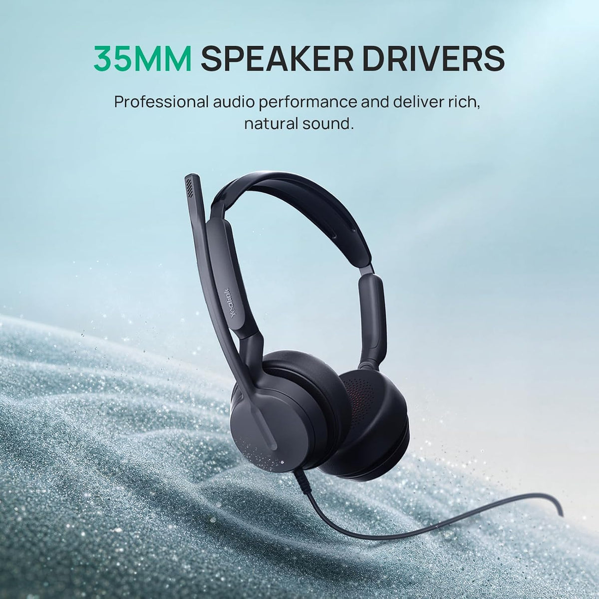 Yealink Auriculares USB-C/A con cable UH42, micrófono con cancelación de