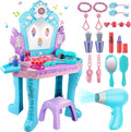 Mesa y silla de tocador de juguete Frozen Girl con espejo y luces y música